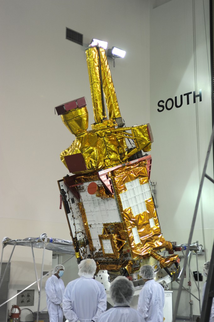 SMAP folded up for launch. Credit: NASA