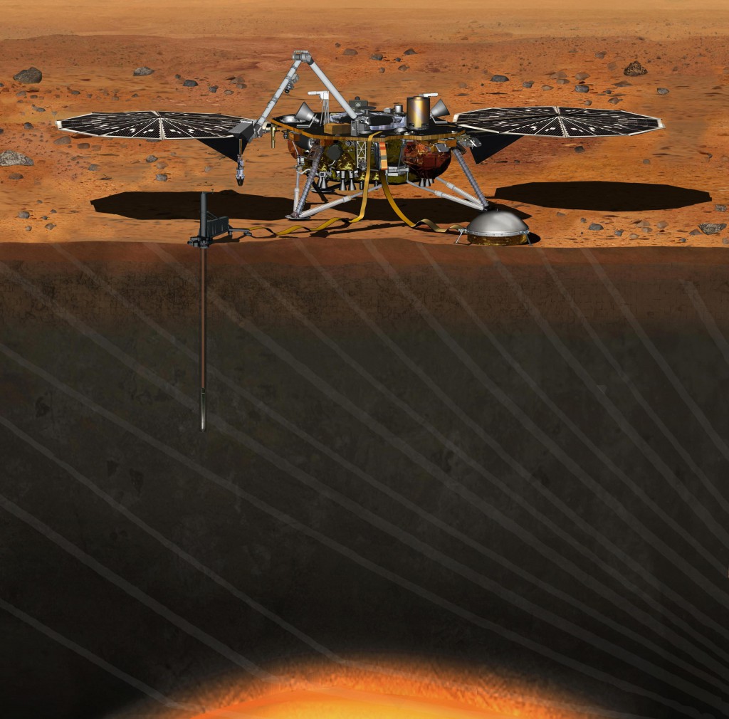 Artist's concept of the InSight lander on Mars. Credit: NASA