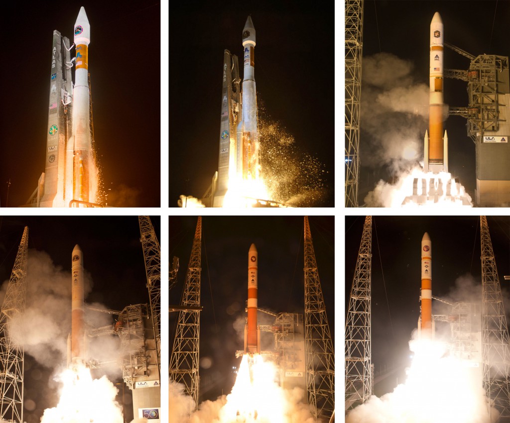 The 6 previous Atlas 5 and Delta 4 launches for WGS. Photos by ULA