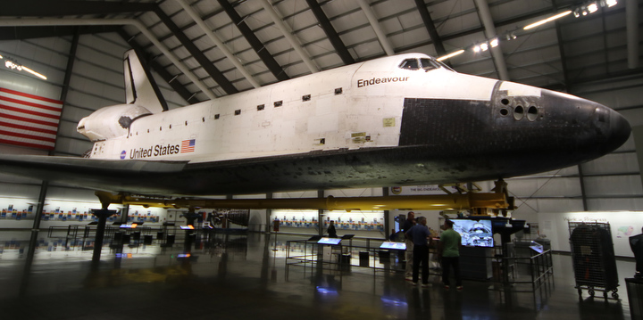 space shuttle on water