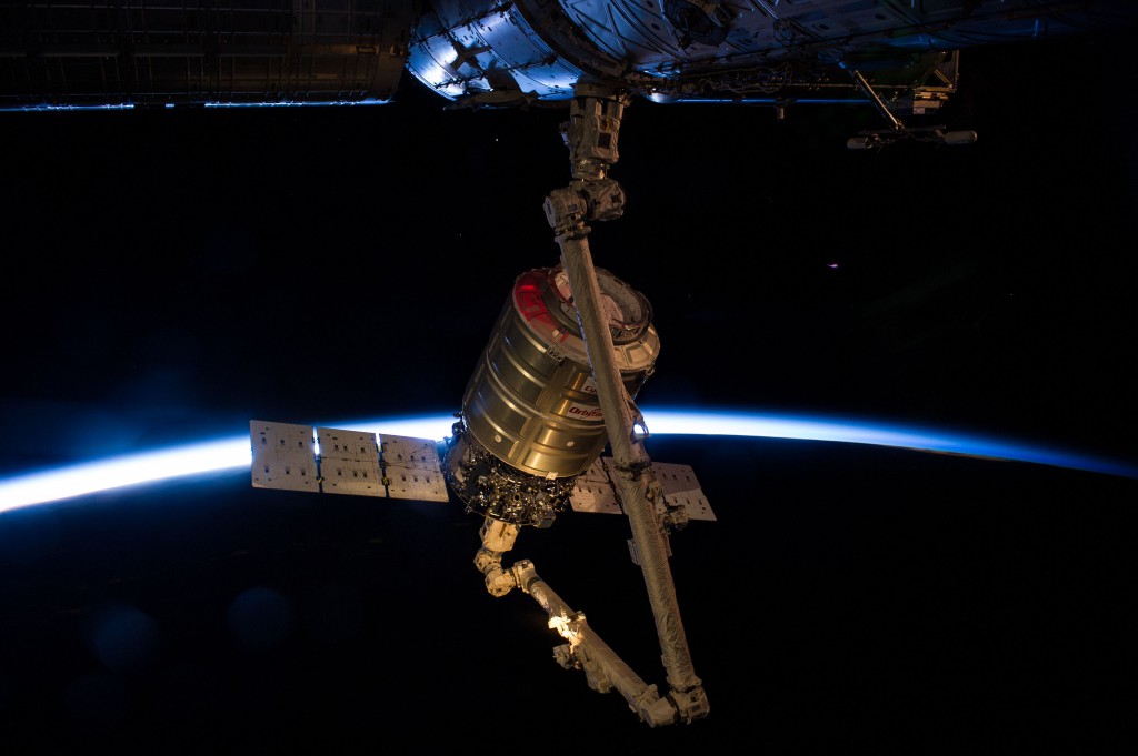 File photo of previous Cygnus at station. Credit: NASA