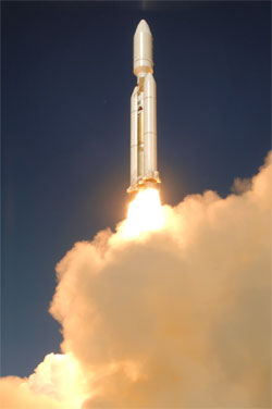 The Titan lifted off at 11:05 a.m. Credit: Pat Corkery/Lockheed Martin Space Systems.