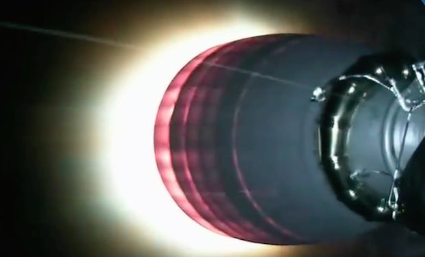 The second stage Merlin 1D vacuum engine ignites for an approximately 6-minute burn to put the rocket and SES 9 into a preliminary parking orbit.