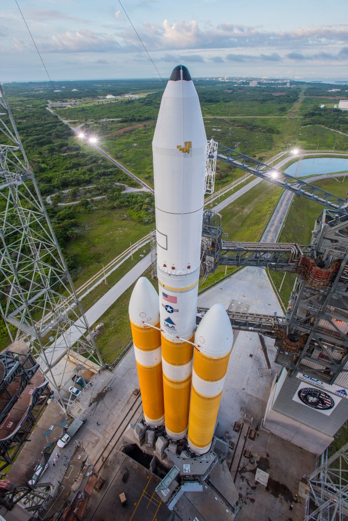 Delta 4-Heavy on the pad prior to NROL-37. Credit: ULA