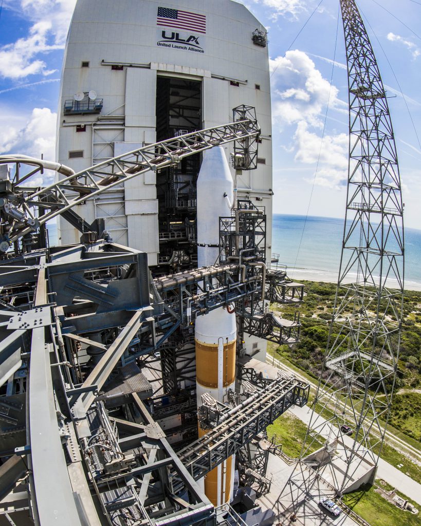 File photo of the Delta 4 poised for first GSSAP launch in 2014. Credit: ULA