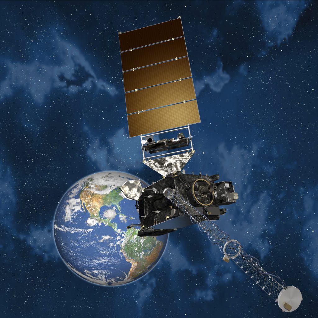 An artist's concept of the GOES R spacecraft. Credit: NOAA