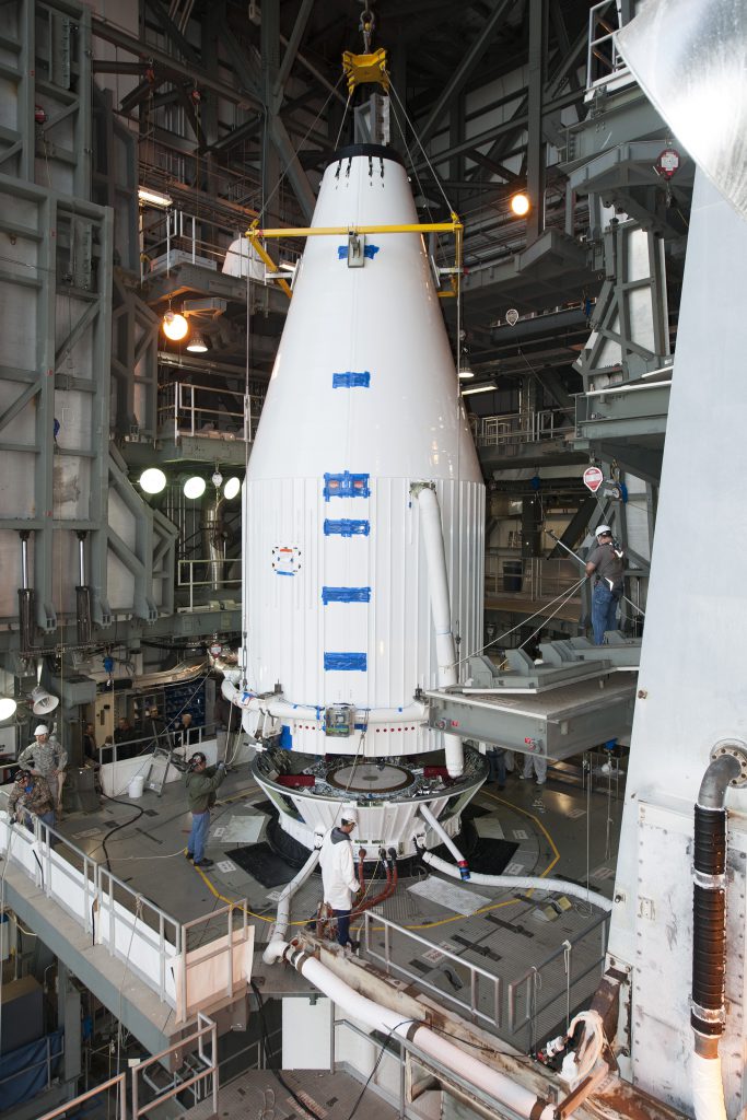 File photo of Atlas payload lift and mate. Credit: United Launch Alliance