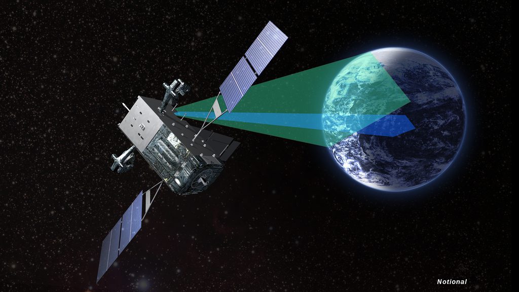 An artist's concept of a SBIRS GEO satellite in orbit. Credit: Lockheed Martin