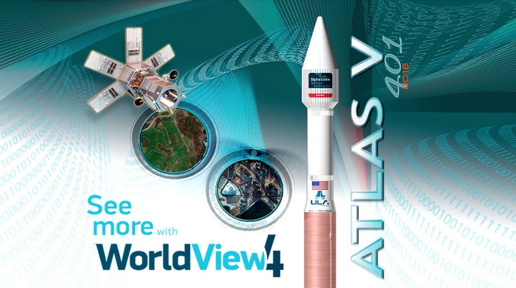 The WorldView 4 launch poster. Credit: ULA