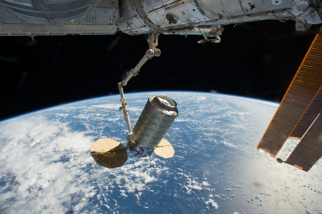 Cygnus at the space station. Credit: NASA