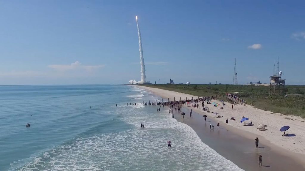 The view of Playalinda Beach when an Atlas 5 launched in June. Credit: United Launch Alliance