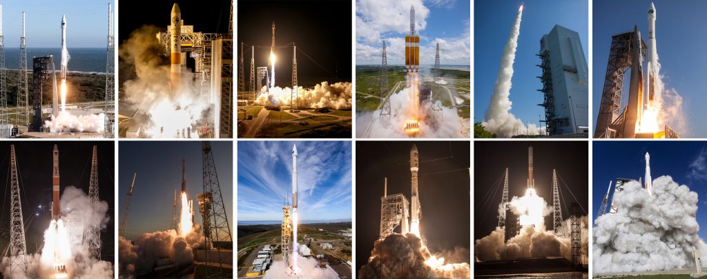 A dozen Atlas and Delta rockets were launched, all successfully, in 2016. Photos: United Launch Alliance