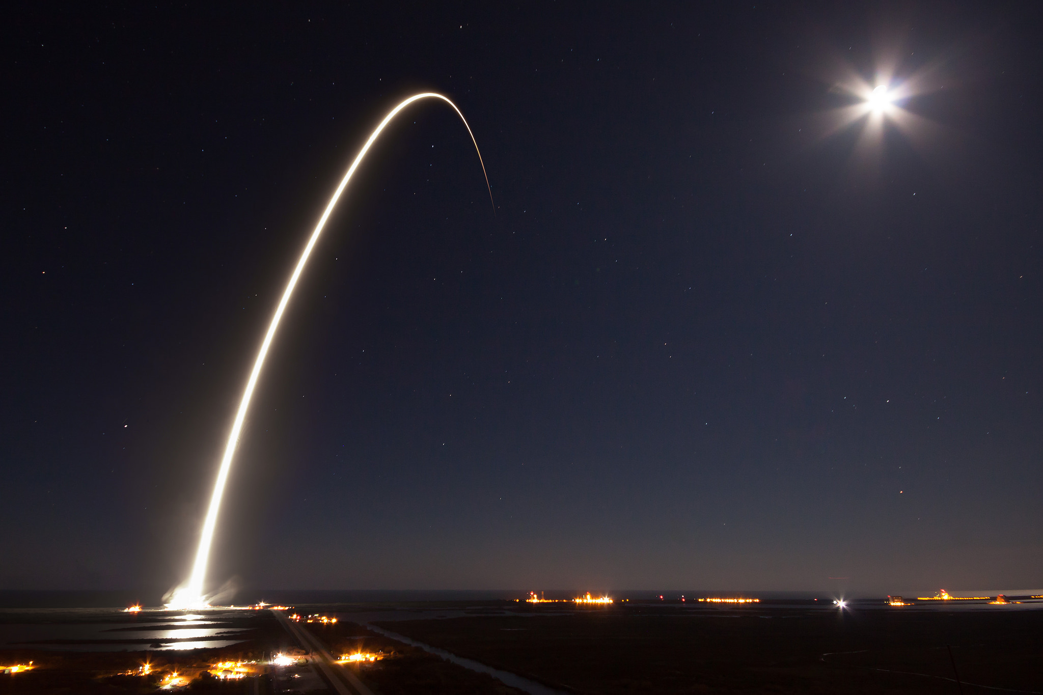 SpaceX rocket lights sky as it carries satellites from California