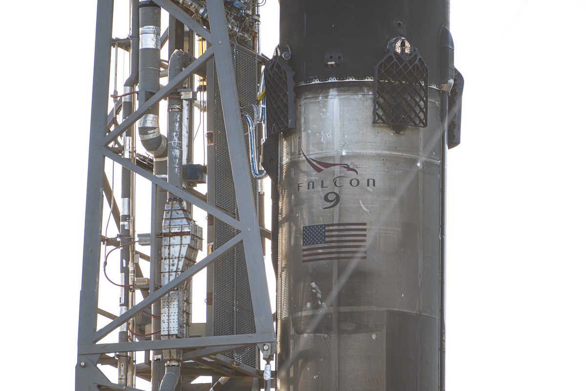 close up falcon 9 rocket