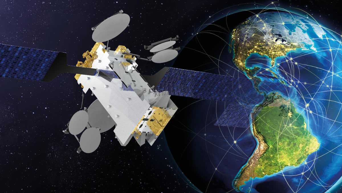 communications satellite in space