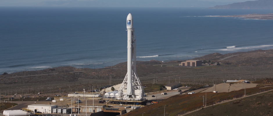 Photos: Falcon 9 poised on hillside launch pad in California