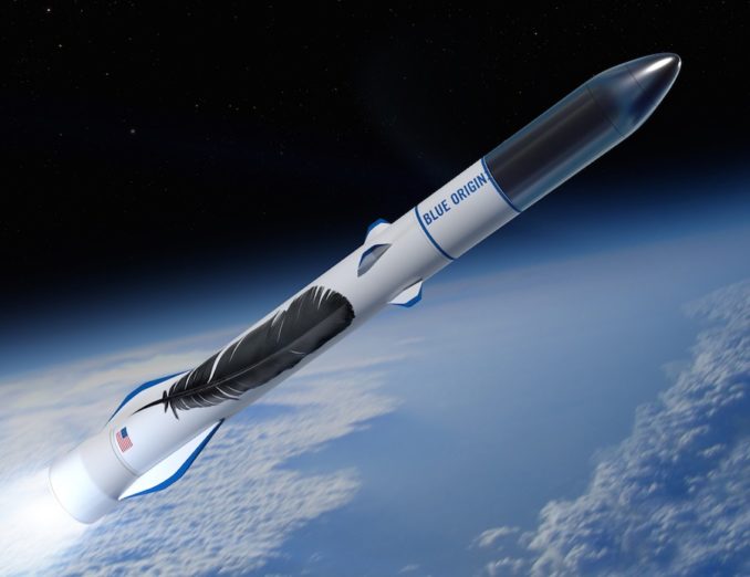 Artist's concept of the two-stage version of Blue Origin's New Glenn rocket. Credit: Blue Origin