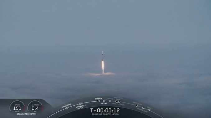 Three Canadian radar surveillance satellites ride SpaceX rocket into ...