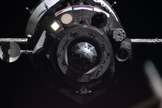 The Soyuz MS-13 spacecraft approaches the International Space Station on July 20. Credit: NASA/ESA/Roscosmos