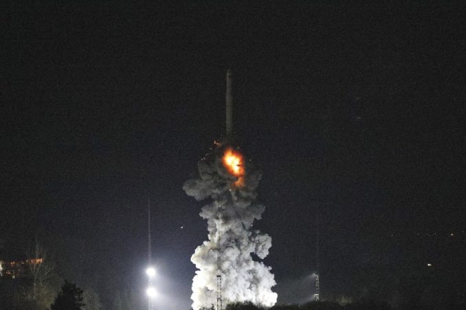 A Long March 11 rocket lifts off from the Xichang space base with the GECAM mission. Credit: CAS