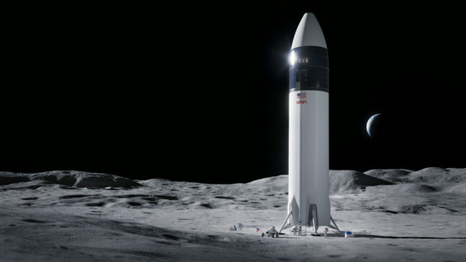 Artist's concept of a Starship on the moon. Credit: SpaceX