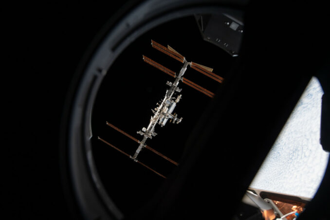 A view of the International Space Station from a departing Crew Dragon spacecraft. Credit: NASA