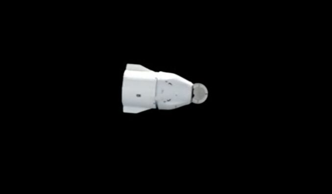 SpaceX's Dragon cargo capsule after undocking from the International Space Station on Monday. Credit: NASA TV / Spaceflight Now