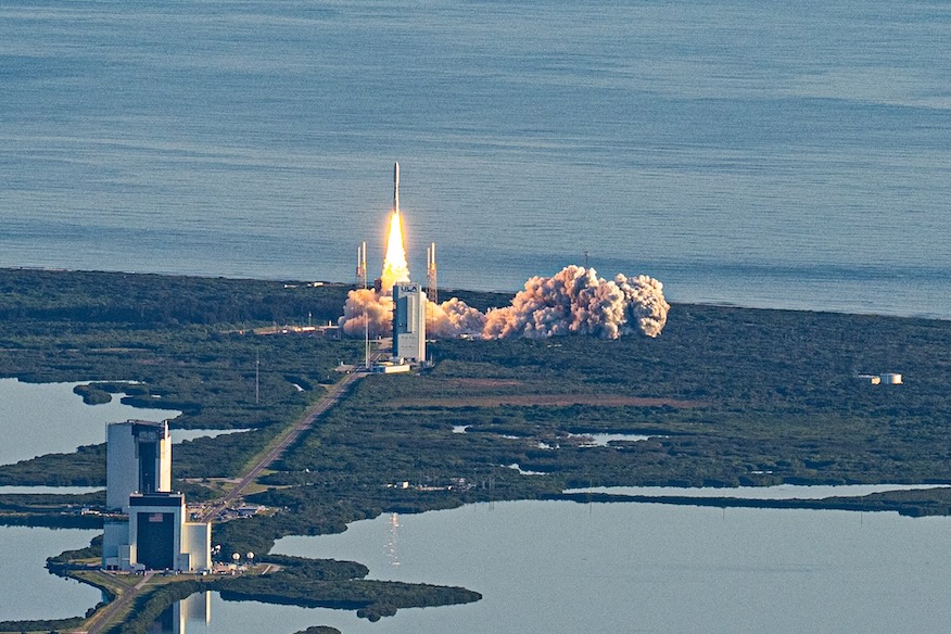 United Launch Alliance launches their Atlas 5 rocket on June 25, 2025, with a batch of 27 Project Kuiper satellites for Amazon towards low Earth orbit from Space Launch Complex 41 at Cape Canaveral Space Force Station. Image: Michael Cain / Spaceflight Now