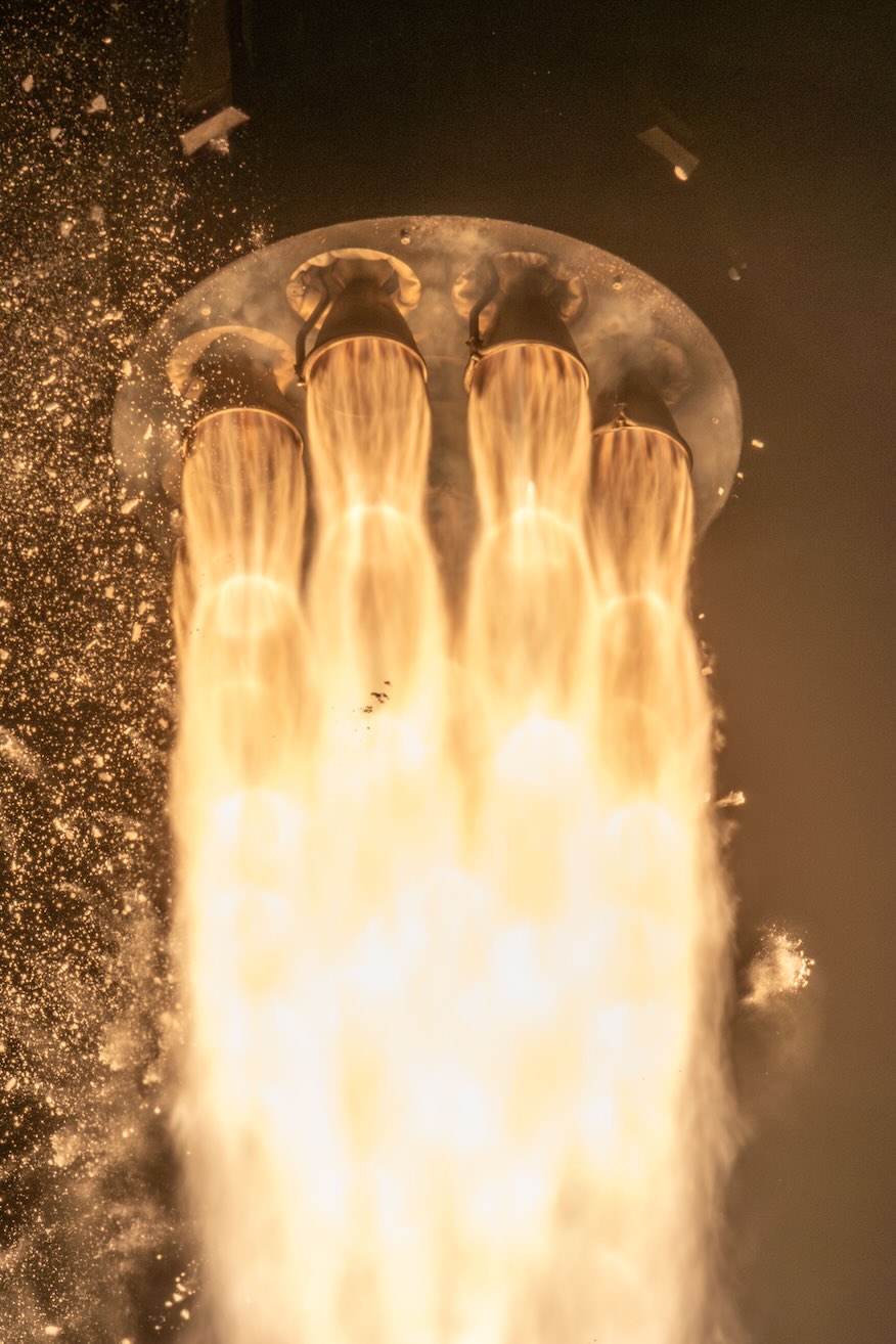 A close-up of the nine Rutherford engines powering Rocket Lab’s ‘Owl New World’ mission, (c) Rocket Lab